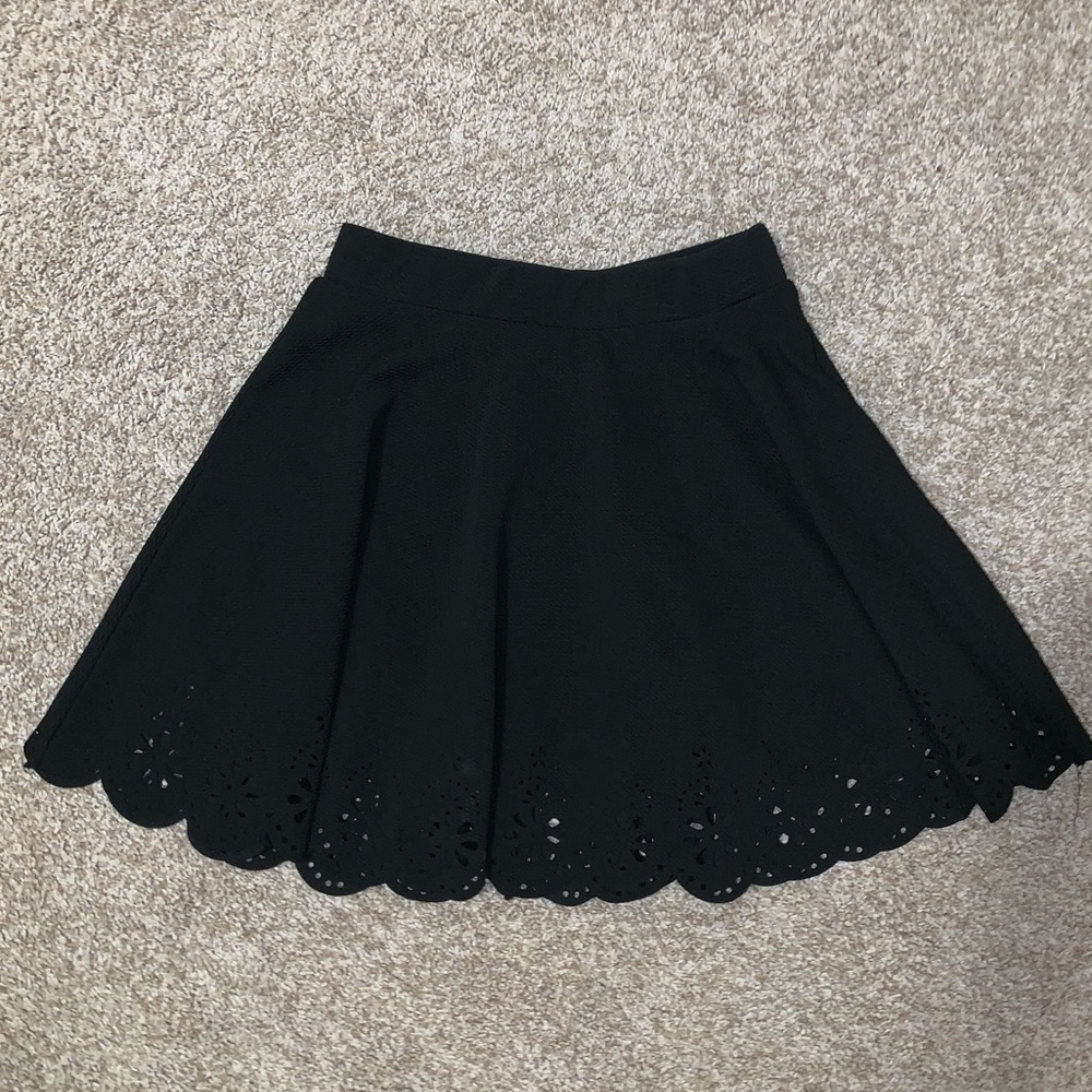 Black Scalloped Skirt